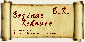 Božidar Kiković vizit kartica